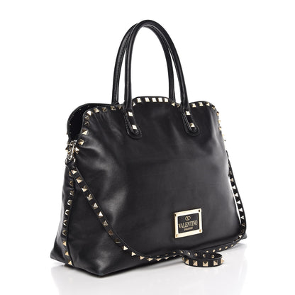 Valentino Garavani Vitello Rockstud Dome Satchel Black 4 of 13