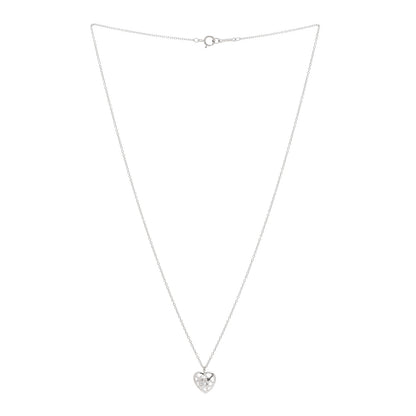 Tiffany 18K White Gold Diamond Cut Out Heart Pendant Necklace 3 of 6