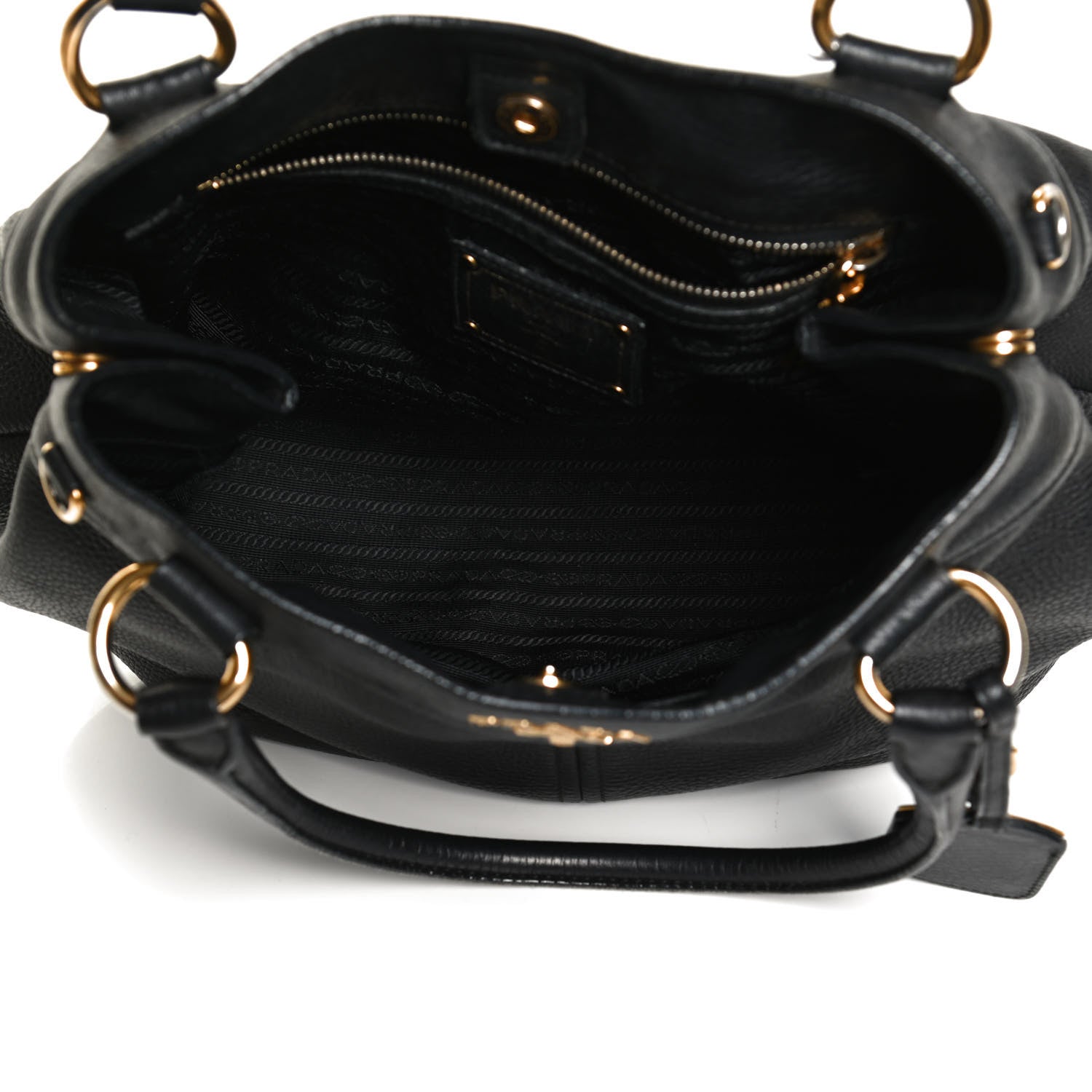 Prada Vitello Daino Top Handle Tote Black 4 of 16
