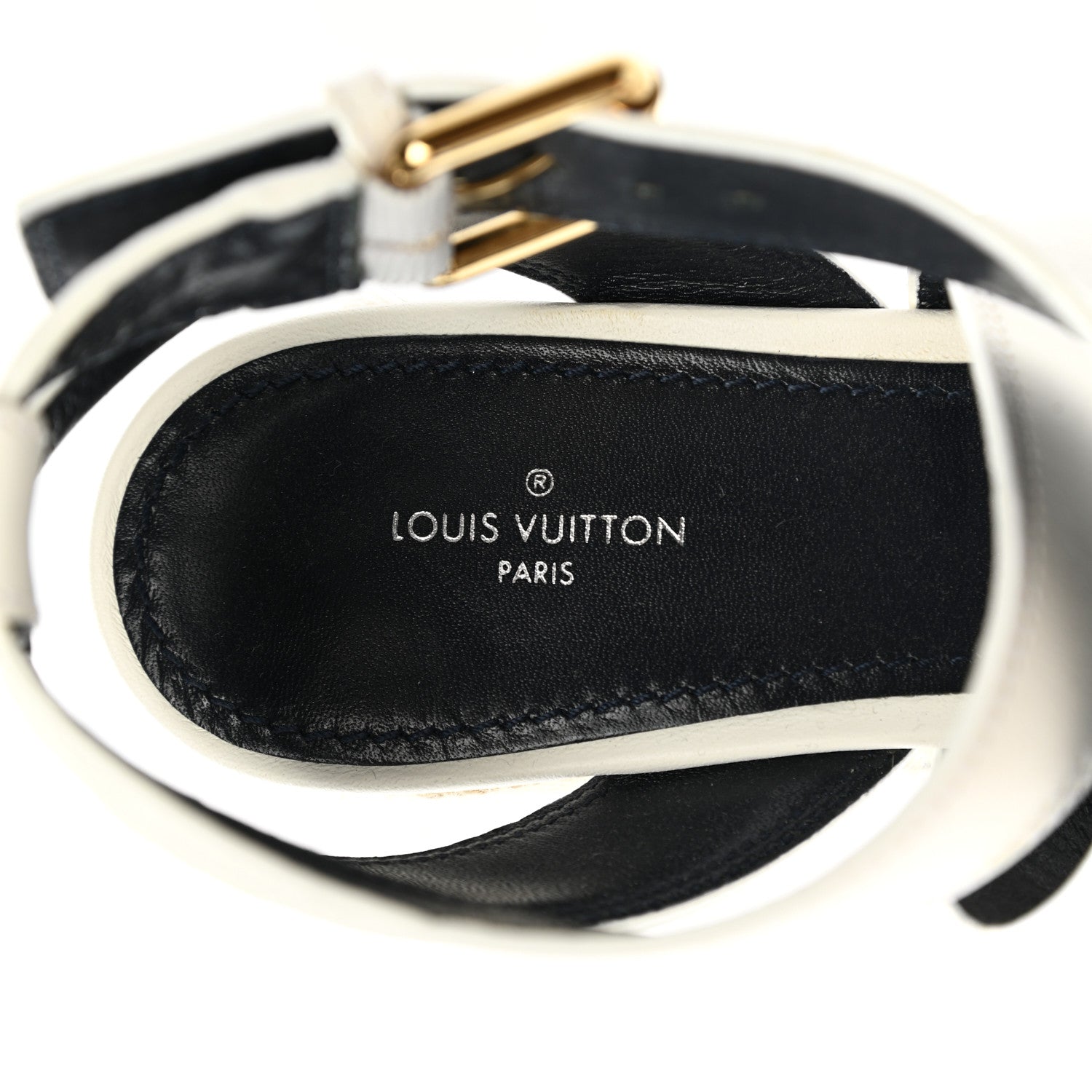 Louis Vuitton Calfskin Boundary Wedge Sandals 38 White 7 of 8