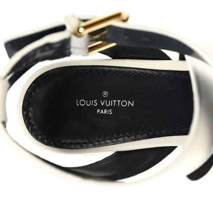 Louis Vuitton Calfskin Boundary Wedge Sandals 38 White 7 of 8