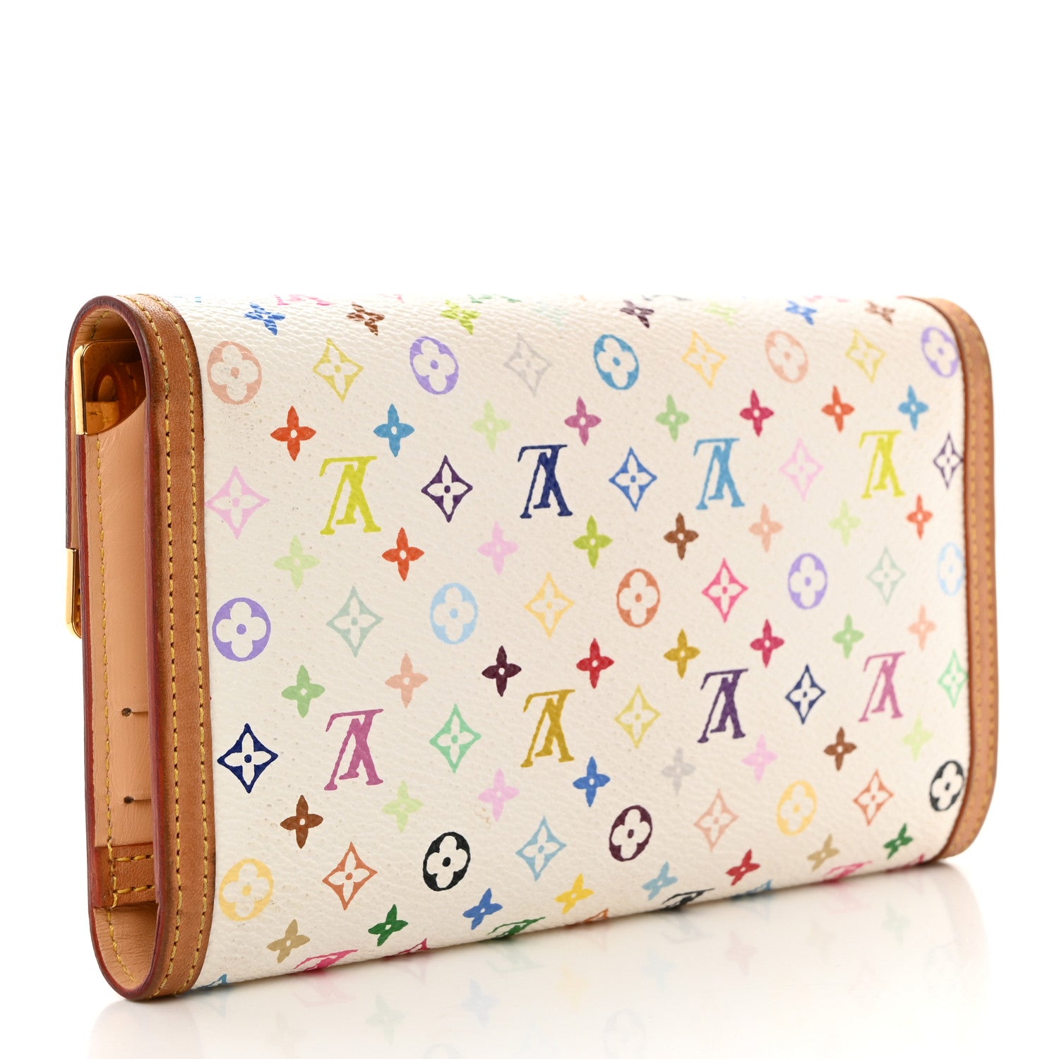 Louis Vuitton LOUIS VUITTON Monogram Multicolor Porte Tresor International Wallet White 3 of 7