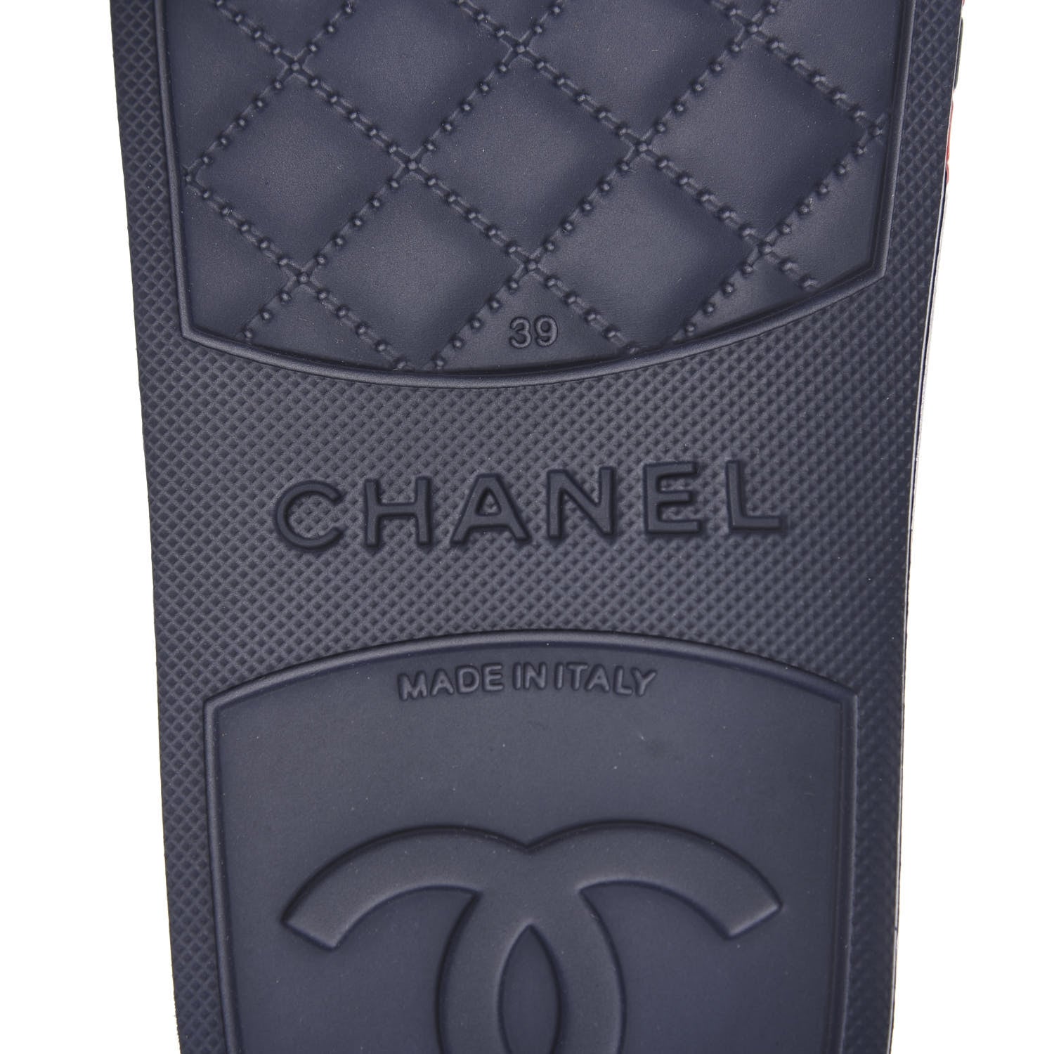 Chanel Rubber CC Flat Slide Sandals 39 Pink Red 7 of 9