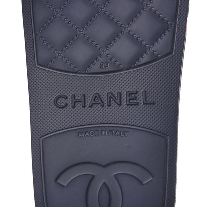Chanel Rubber CC Flat Slide Sandals 39 Pink Red 7 of 9