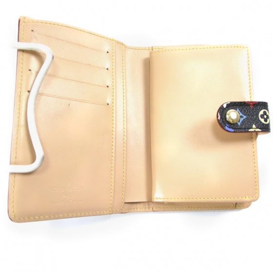 Louis Vuitton Monogram Multicolor French Purse Wallet Black 6 of 8