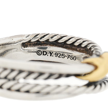 David Yurman Sterling Silver 18K Yellow Gold 6mm X Crossover Ring 50 5.5 4 of 4