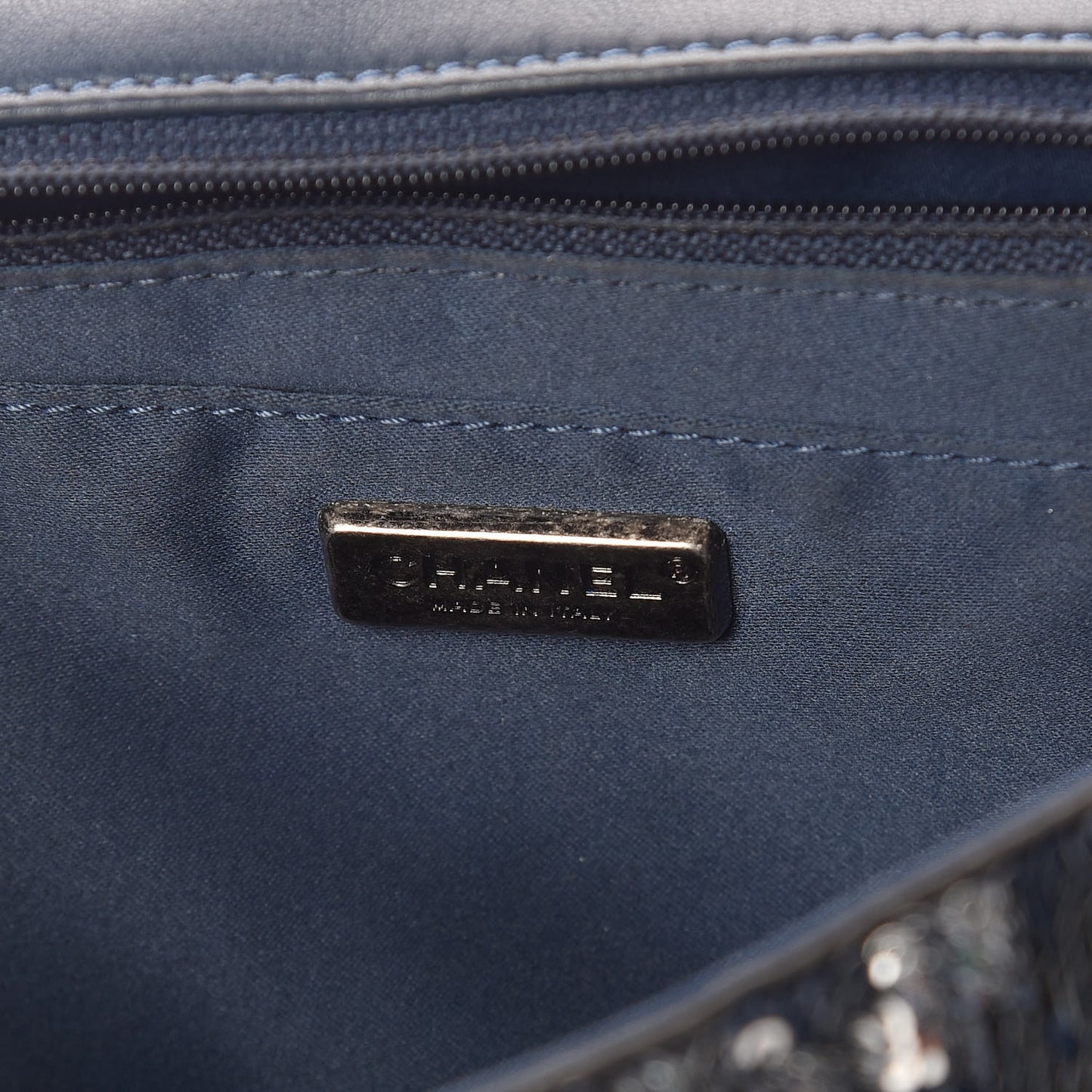 Sequin Medium Coco Cuba Single Flap Blue