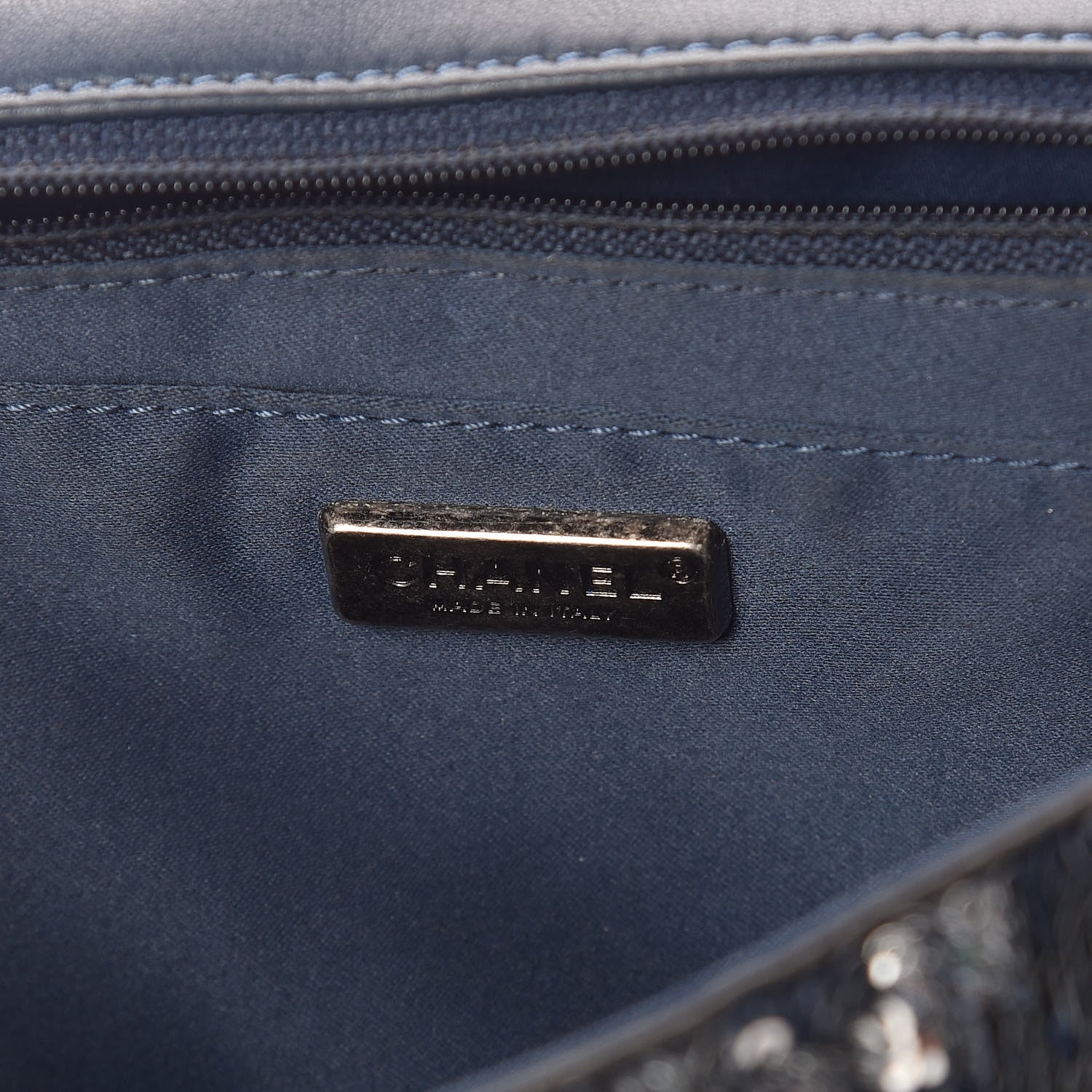 Chanel Sequin Medium Coco Cuba Single Flap Blue 6 of 13