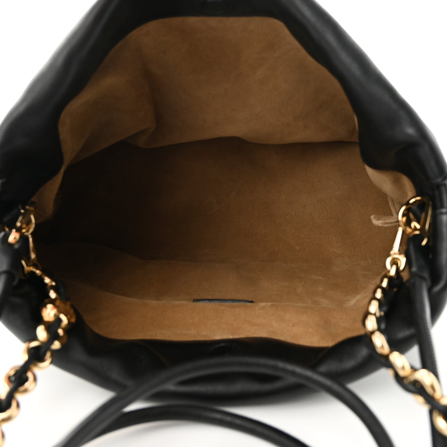 Mellow Nappa Donut Chain Flamenco Knot Clutch Black