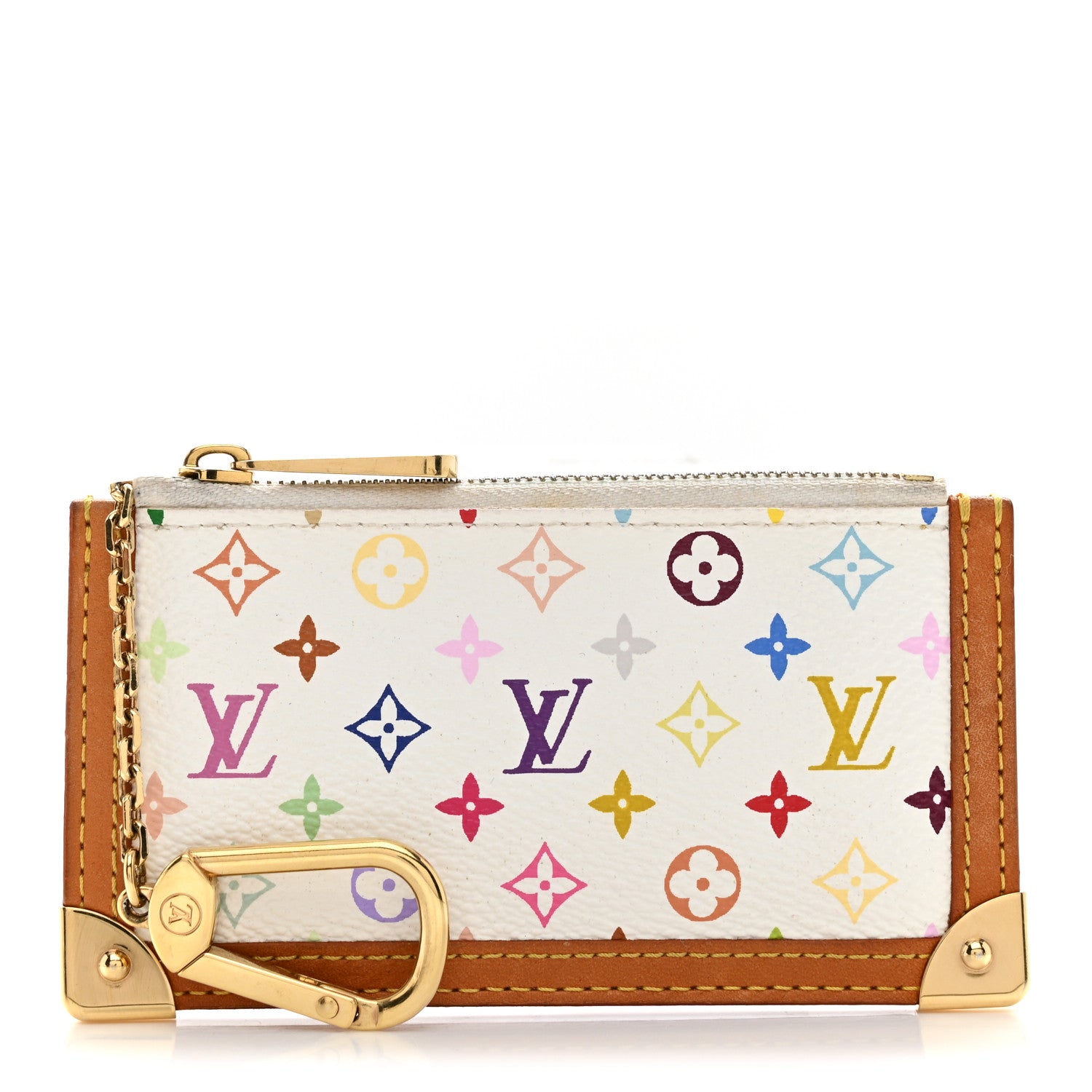 Louis Vuitton Monogram Multicolor Key Pouch White 1 of 9