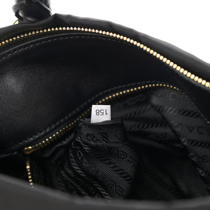 Prada Tessuto Nylon Soft Calfskin Shopping Satchel Black 8 of 13