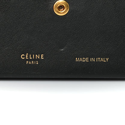 Celine Smooth Calfskin Accordion Card Holder Black Gold 6 of 7