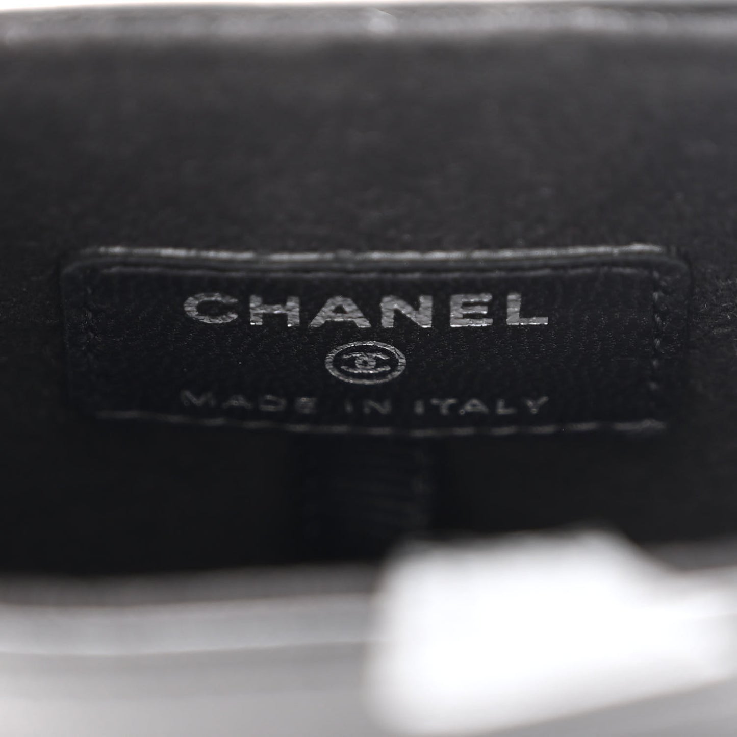 Lambskin Quilted Chain Around Phone Holder Black