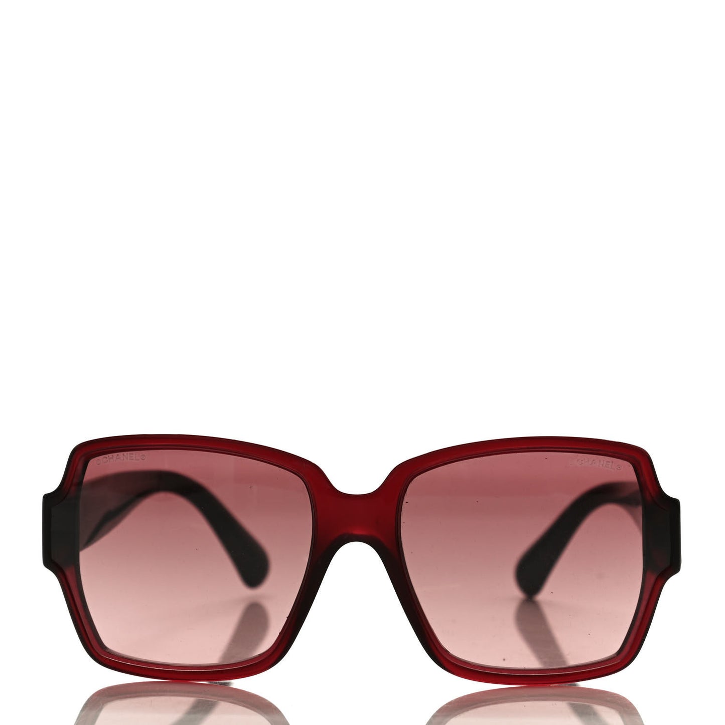 Acetate Square CC Sunglasses 5385 Burgundy