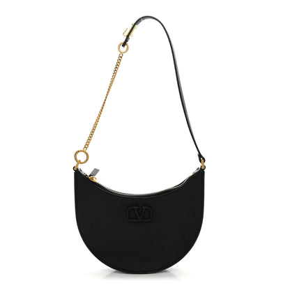 Valentino Garavani Grainy Calfskin Mini Vlogo Hobo Bag Black 1 of 10