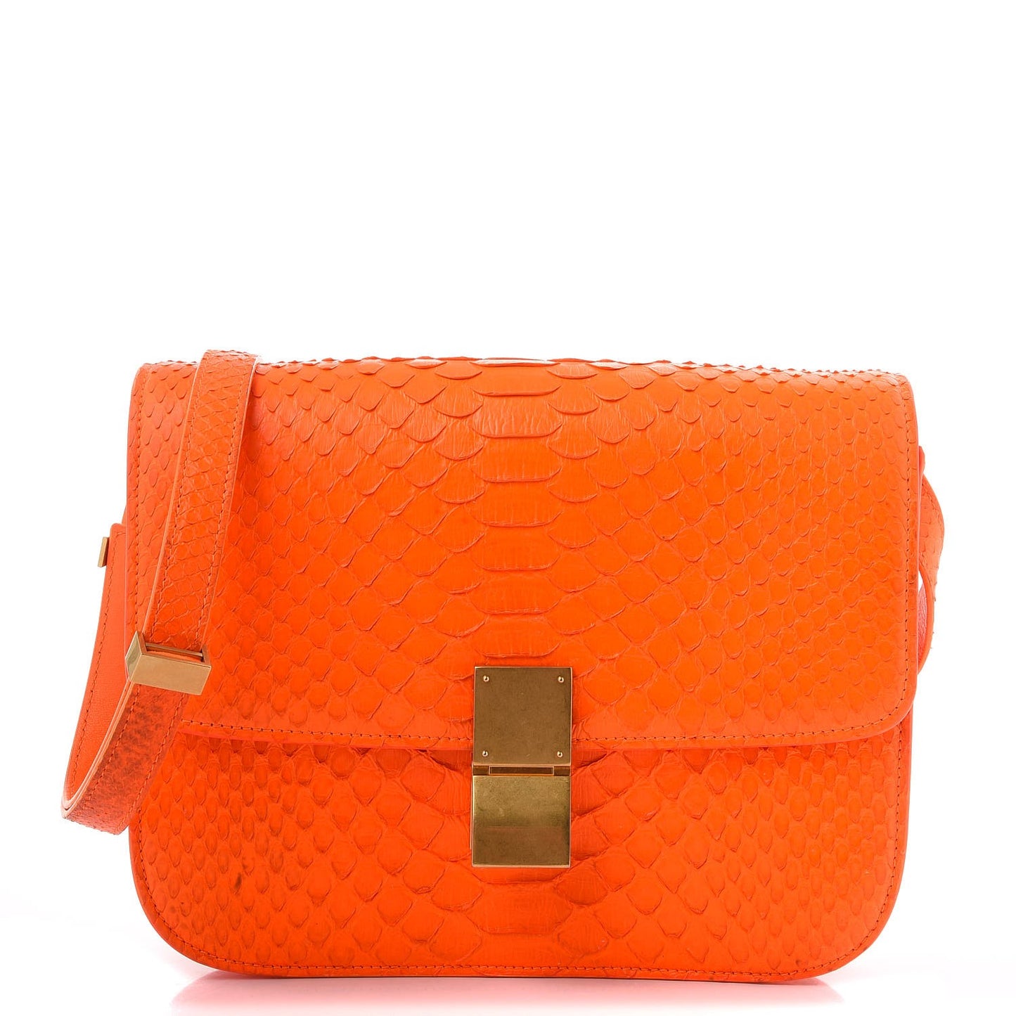 Python Medium Classic Box Flap Bag Red