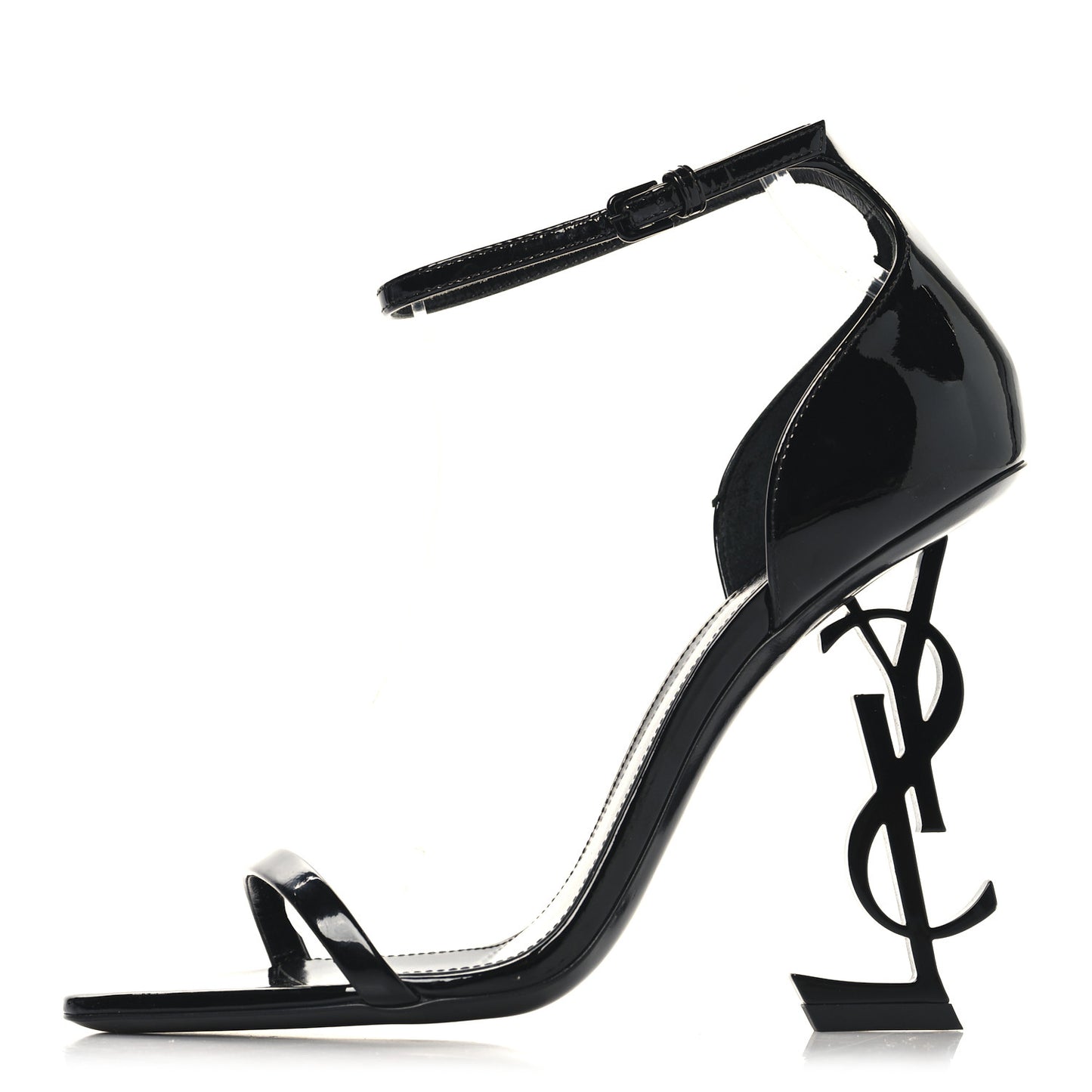 Patent Calfskin Opyum 110 Sandals 36 Black