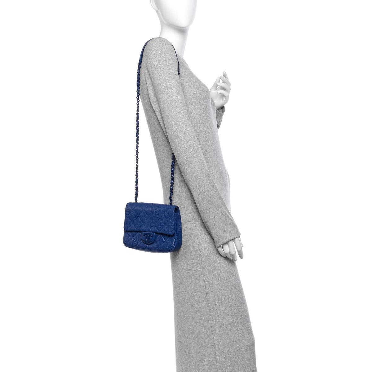 Chanel Caviar Quilted Incognito Mini Square Flap Dark Blue 2 of 13