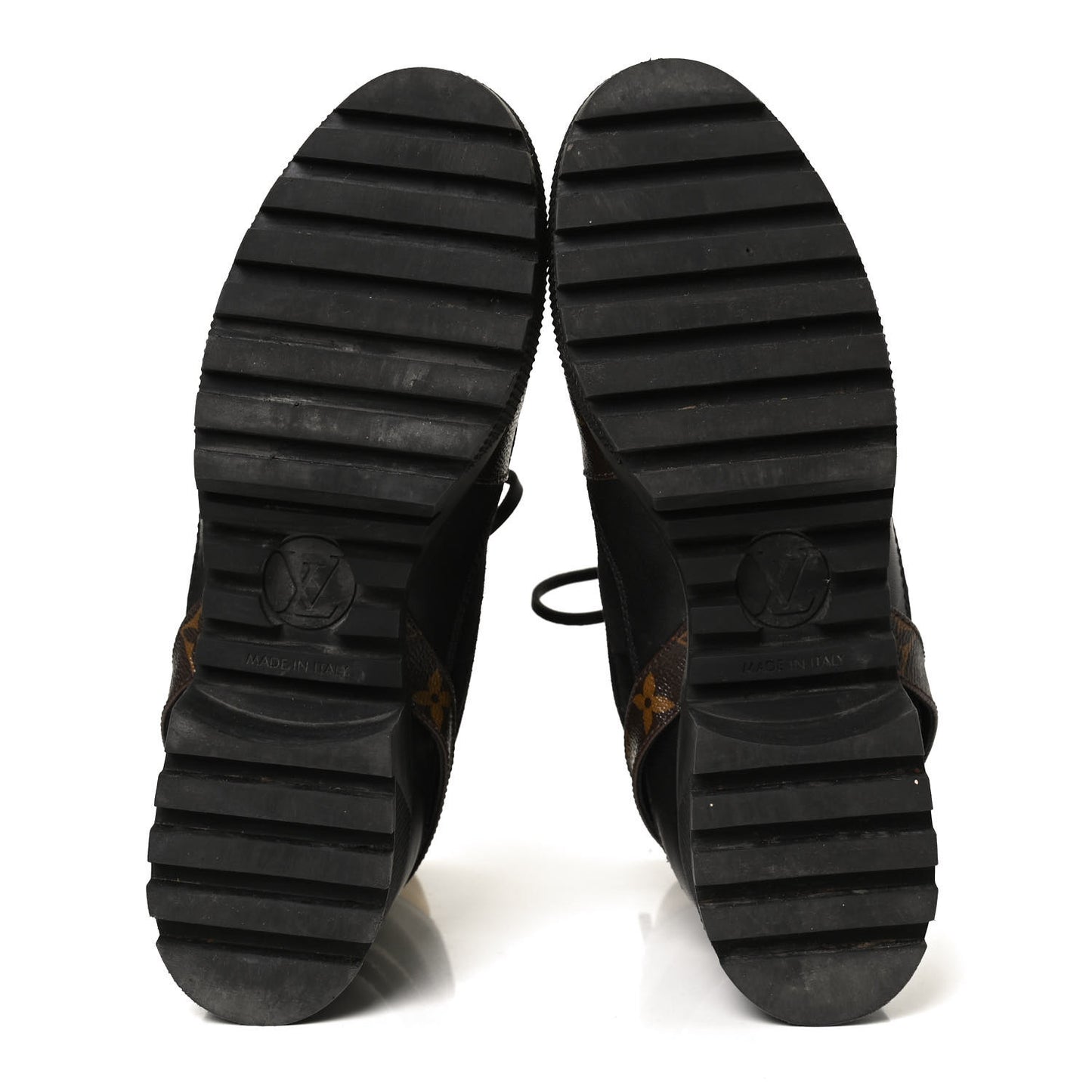 Suede Calfskin Monogram Laureate Platform Desert Boots 38.5 Black