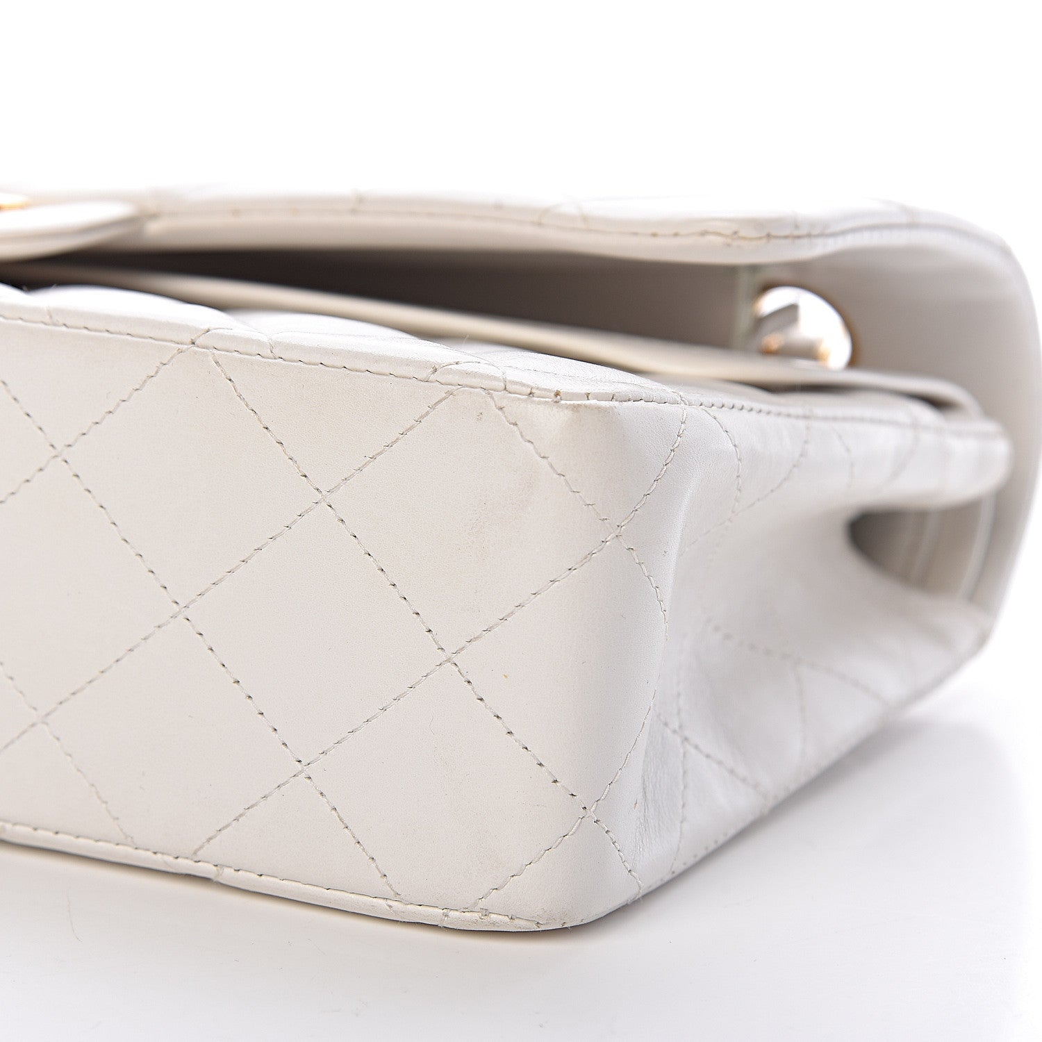 Chanel Lambskin Quilted Medium Double Flap White 12 of 17