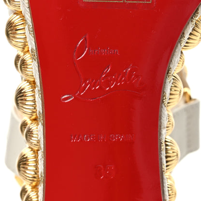 Christian Louboutin Shiny Nappa Rondaclou 60 Platform Sandals 35 Latte 6 of 7