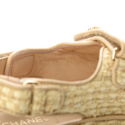 Chanel Braided Fabric Velcro Dad Sandals 38 Beige 9 of 10
