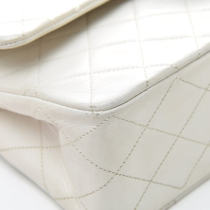 Chanel Lambskin Quilted Medium Double Flap White 10 of 21