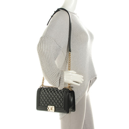 Chanel Lambskin Quilted Medium Boy Flap Black 2 of 8