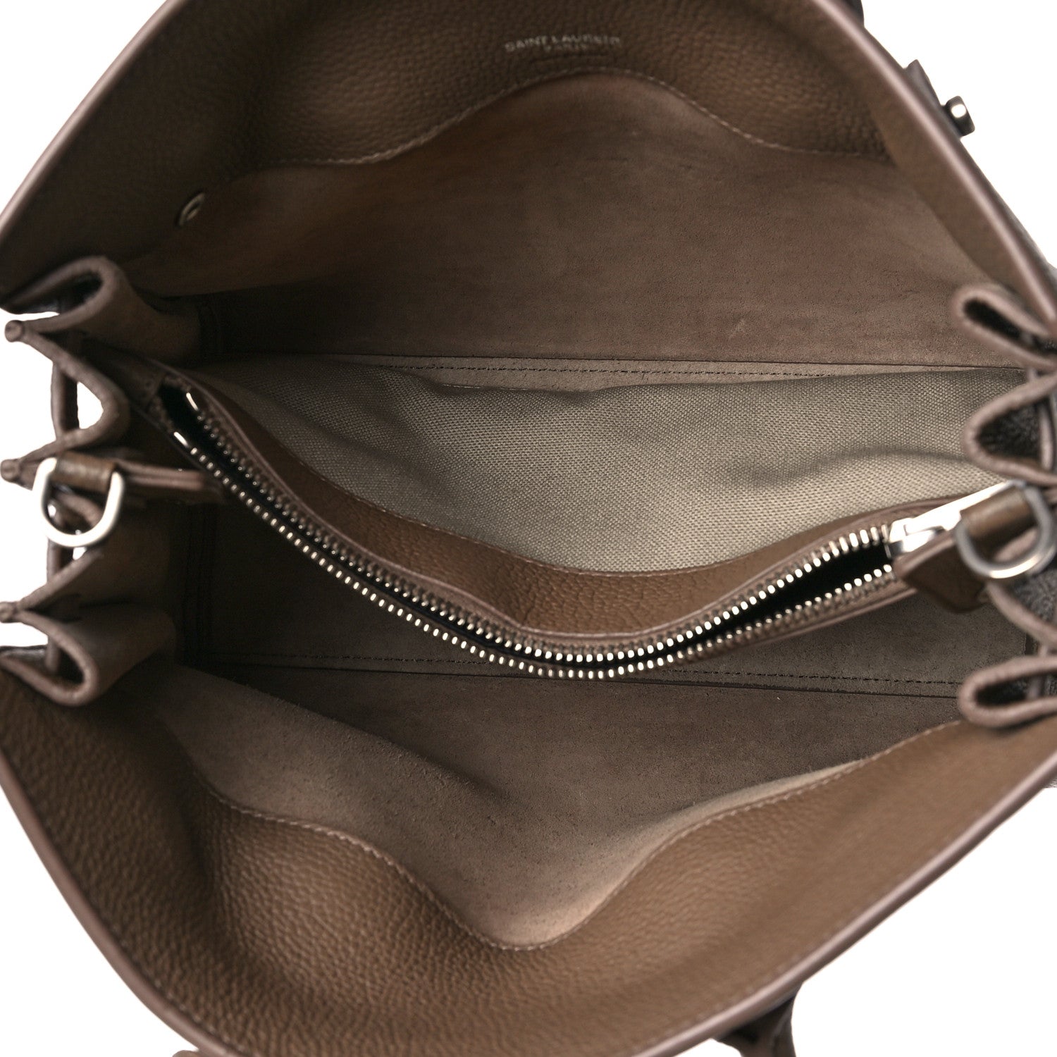 Saint Laurent Grained Calfskin Baby Sac De Jour Souple Taupe 5 of 12