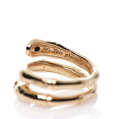 John Hardy 18K Yellow Gold Diamond Bamboo Double Coil Ring 54 7 5 of 8