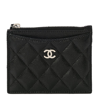 Chanel Caviar Quilted CC Zip Card Holder Black 1 of 11