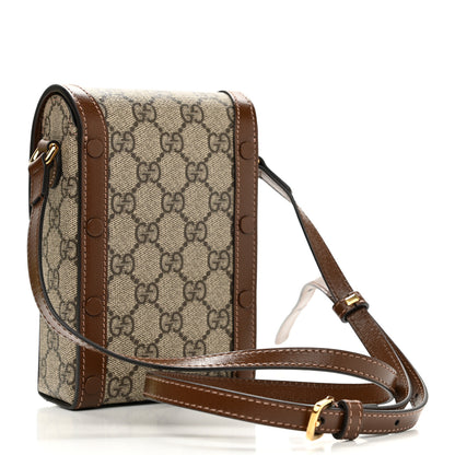 Gucci GG Supreme Monogram Mini Horsebit 1955 Crossbody Bag Beige Brown Sugar 3 of 11