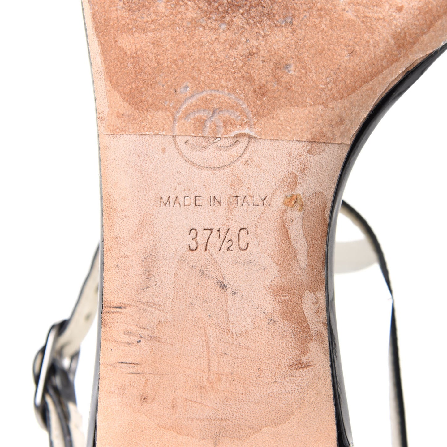 Patent Tweed CC Sandals 37.5 Black