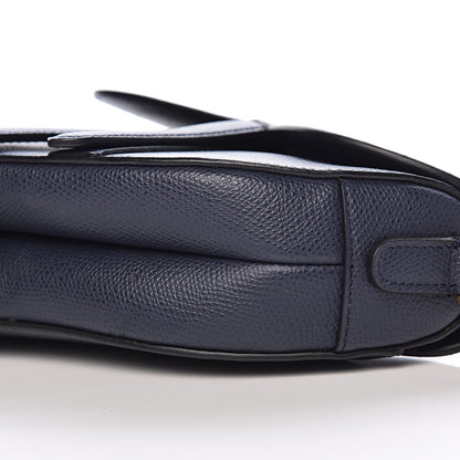Christian Dior Grained Calfskin Mini Saddle Bag Navy 8 of 9