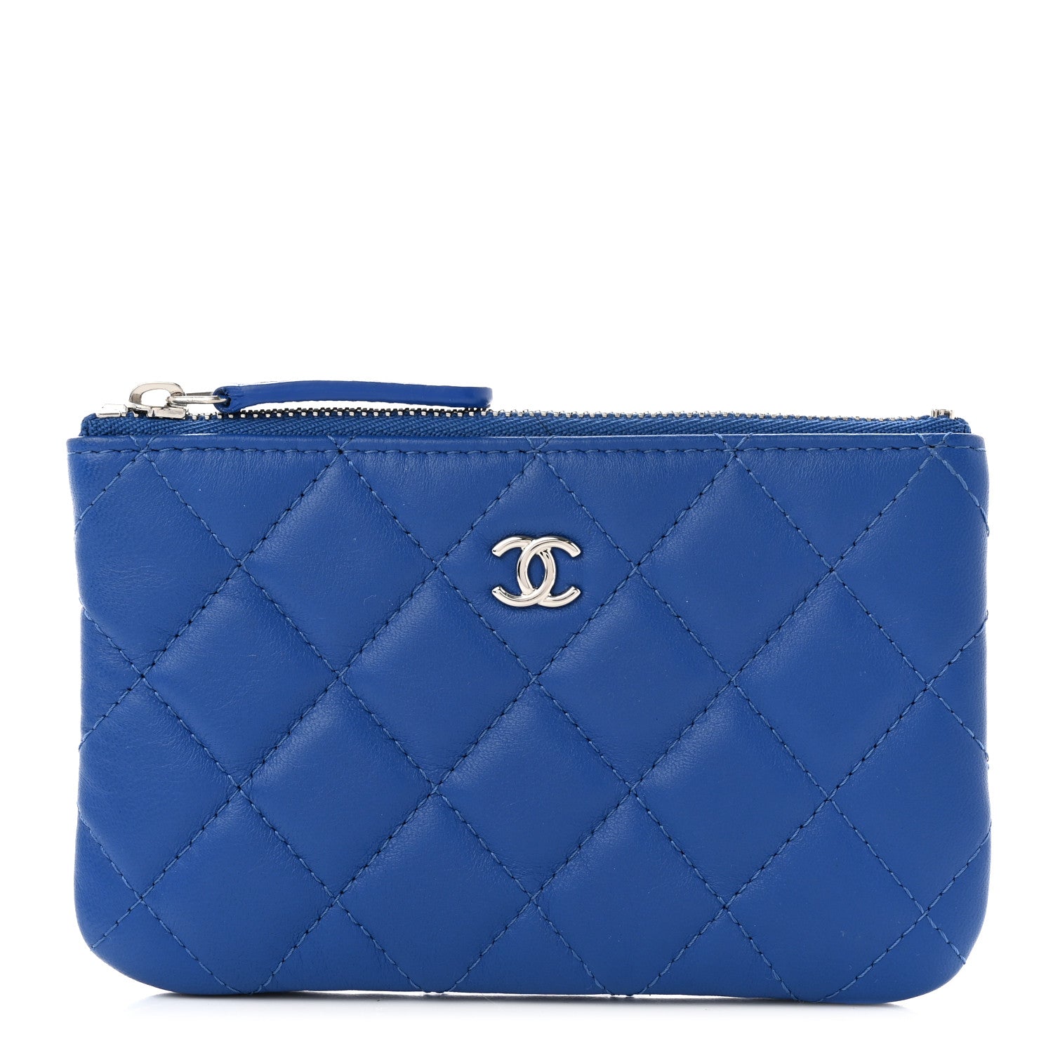 Chanel Lambskin Quilted Small Cosmetic Case Blue 1 of 7