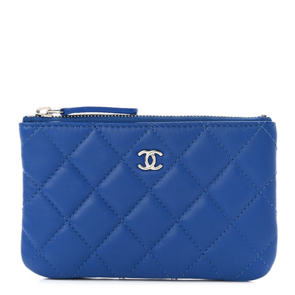 Chanel Lambskin Quilted Small Cosmetic Case Blue 1 of 7