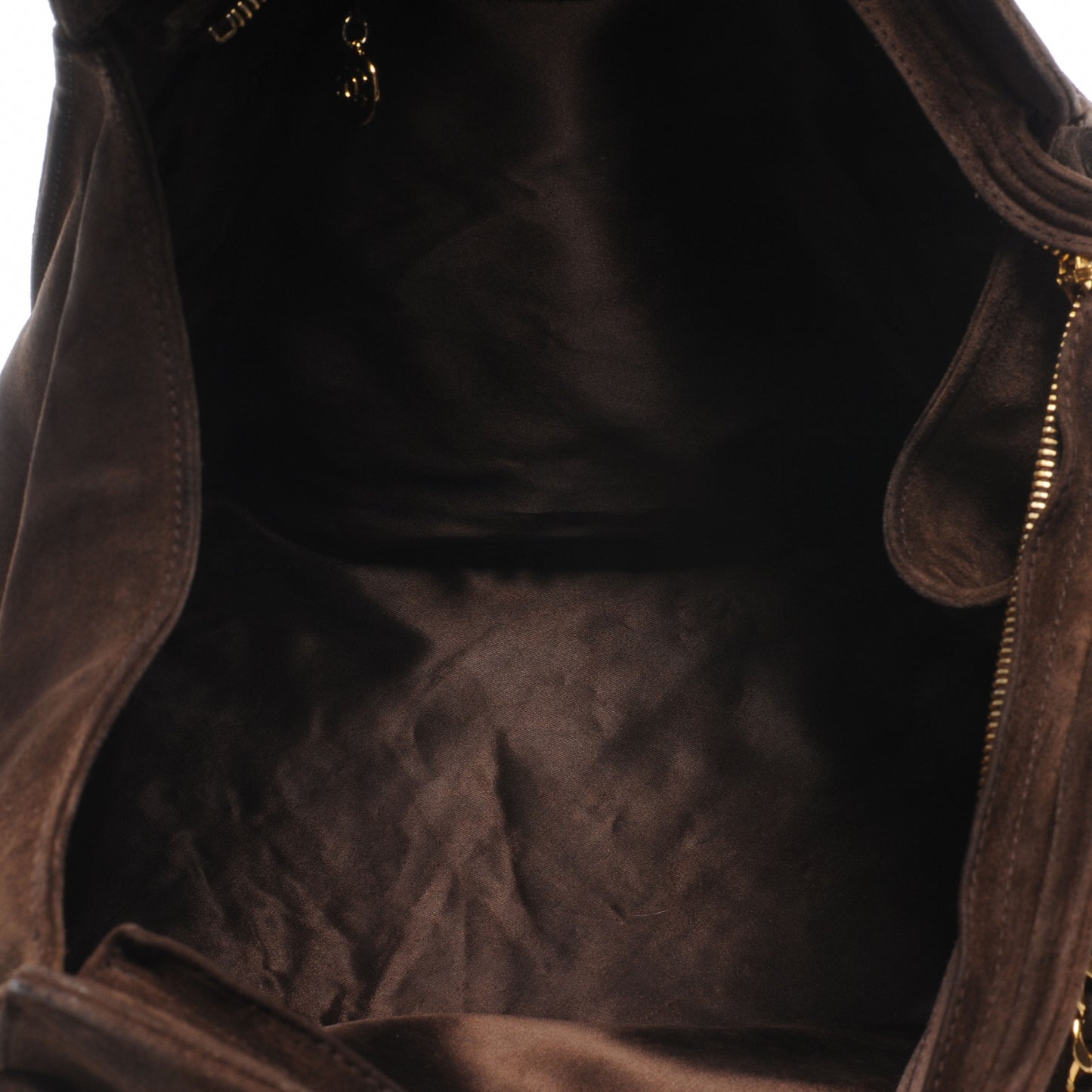 Suede Large CC Shoulder Bag Brown