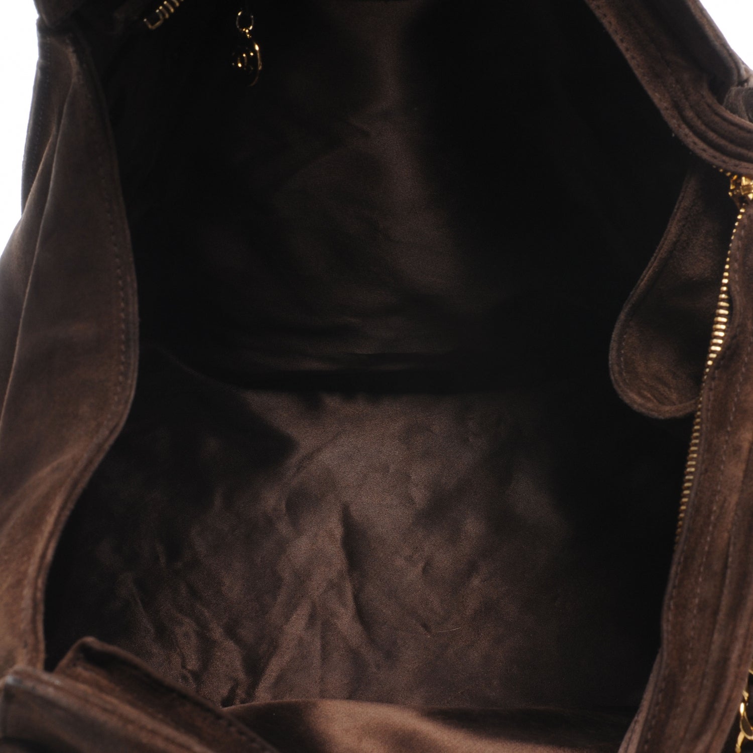Chanel Suede Large CC Shoulder Bag Brown 5 of 9