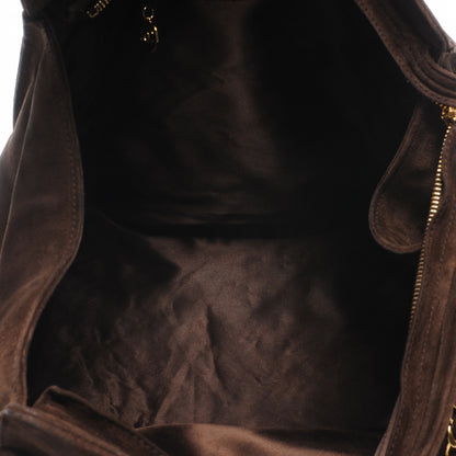Chanel Suede Large CC Shoulder Bag Brown 5 of 9