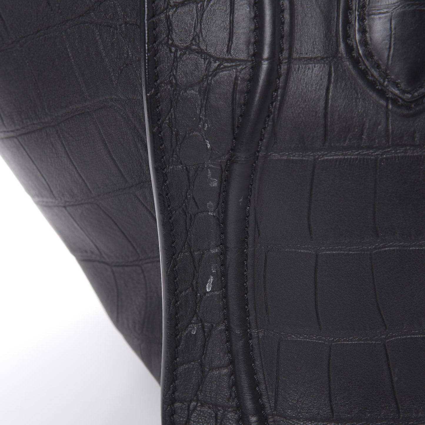 Crocodile Embossed Calfskin Medium Phantom Luggage Black