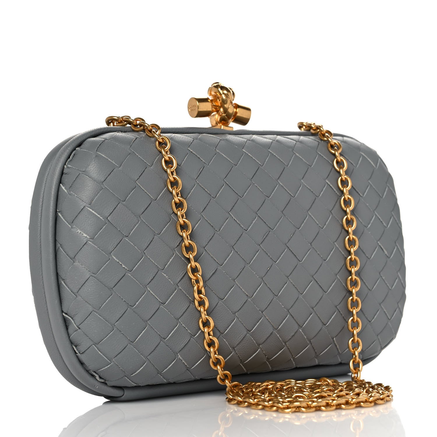 Bottega Veneta Nappa Intrecciato Chain Knot Clutch 2 of 7