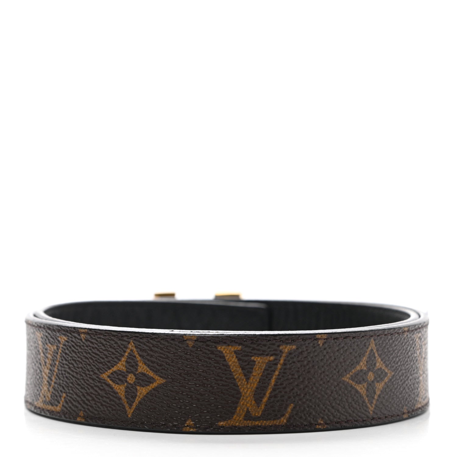Louis Vuitton Calfskin Monogram 30mm LV Initiales Reversible Belt 80 32 Black 3 of 7