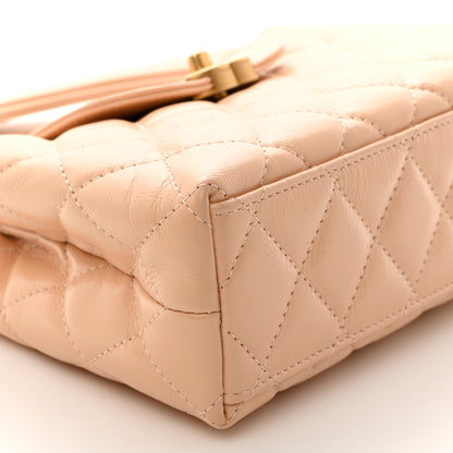Chanel Shiny Aged Calfskin Quilted Nano Kelly Shopper Beige 9 of 10