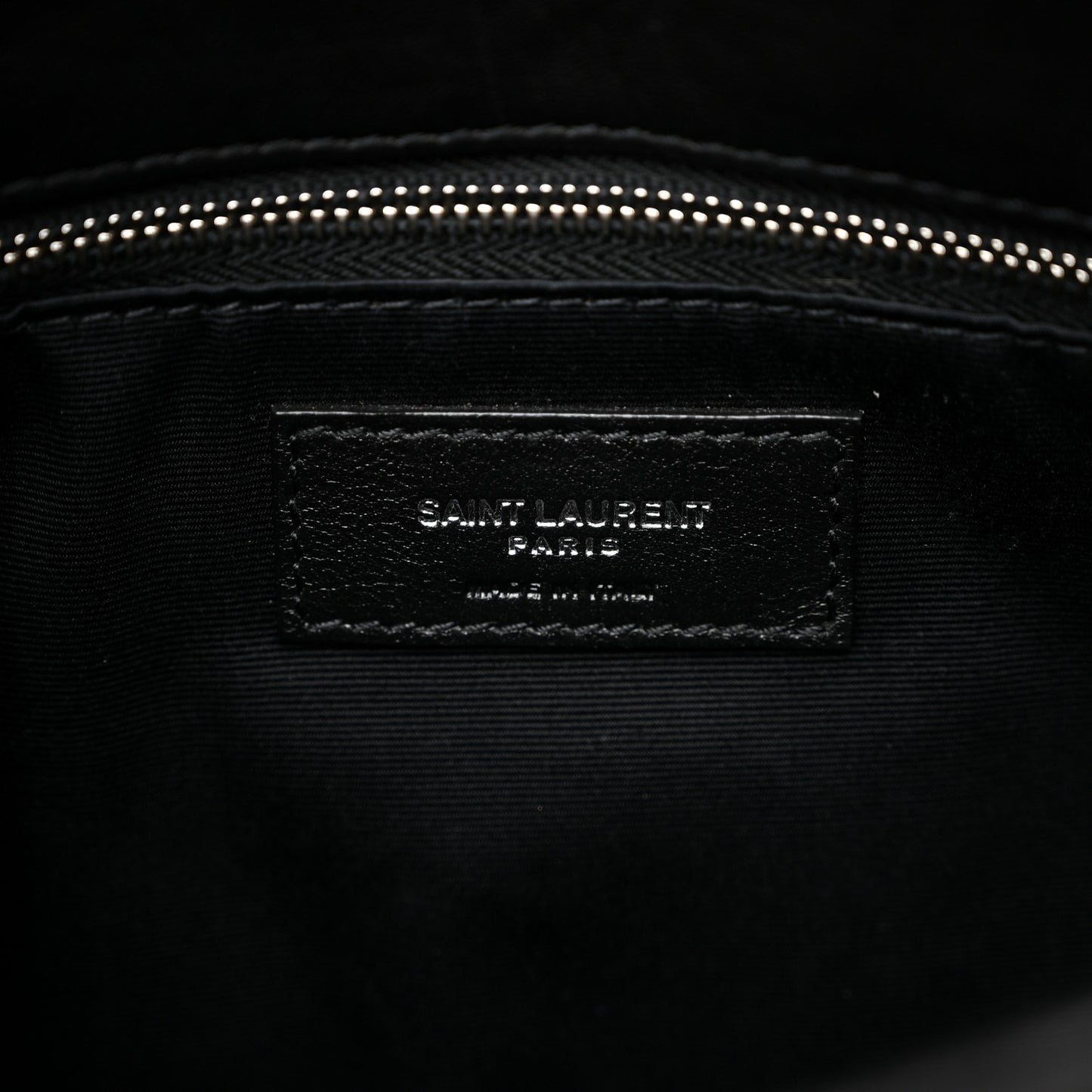 Lambskin Quilted Small Loulou Puffer Monogram Chain Satchel Black