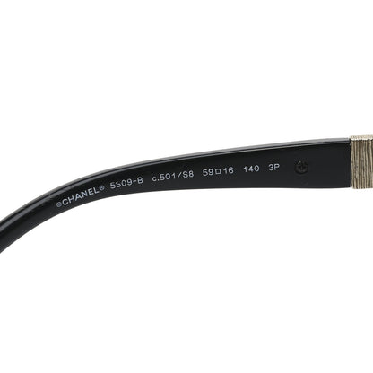 Chanel Crystal Baguette Polarized Cat Eye Sunglasses 5309-B Black 5 of 7