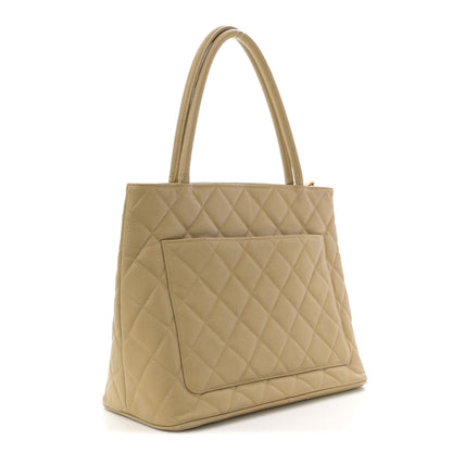 Chanel Caviar Quilted Medallion Tote Beige 3 of 13