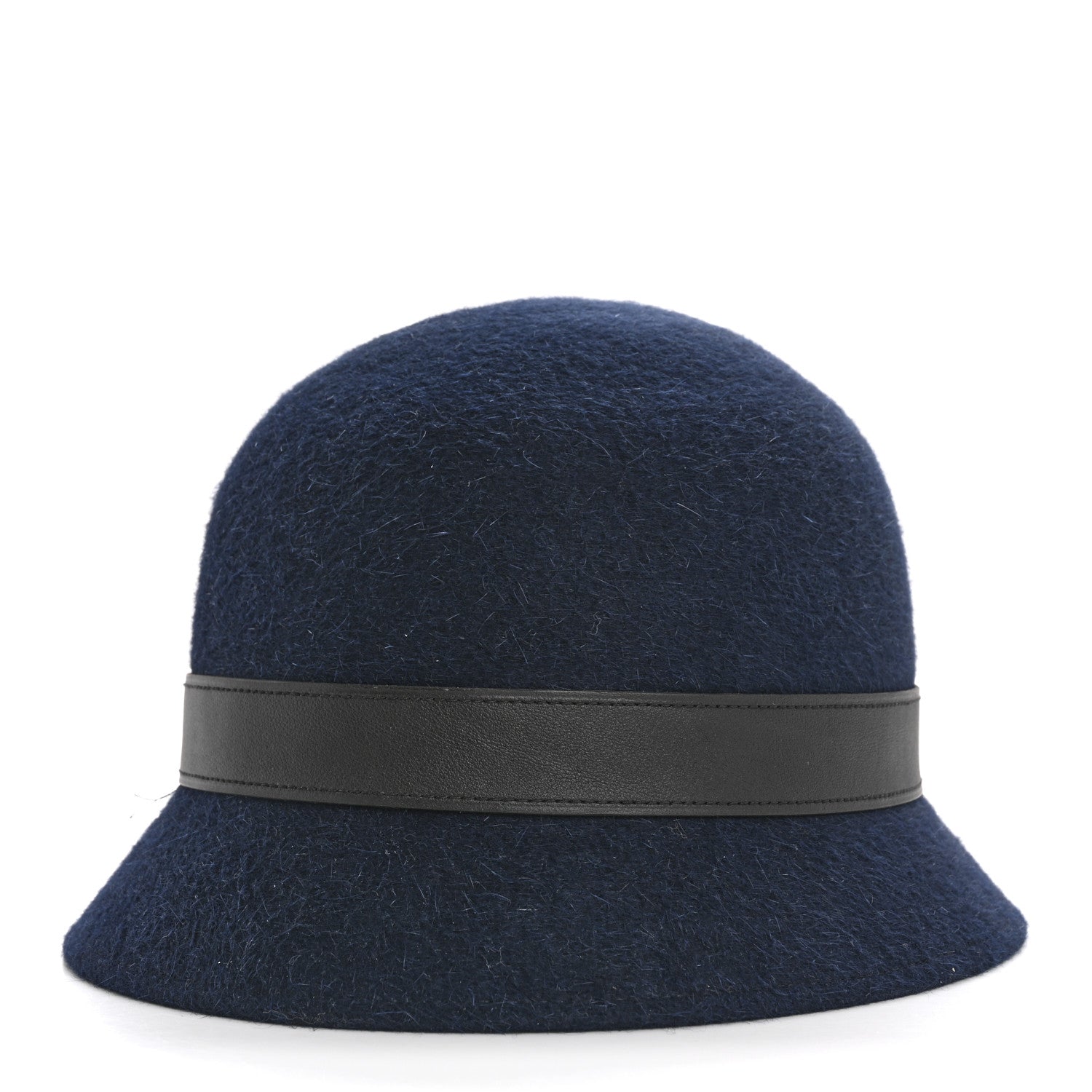 Hermes Rabbit Felt Calfskin Paris Hat 58 Marine Black 1 of 9