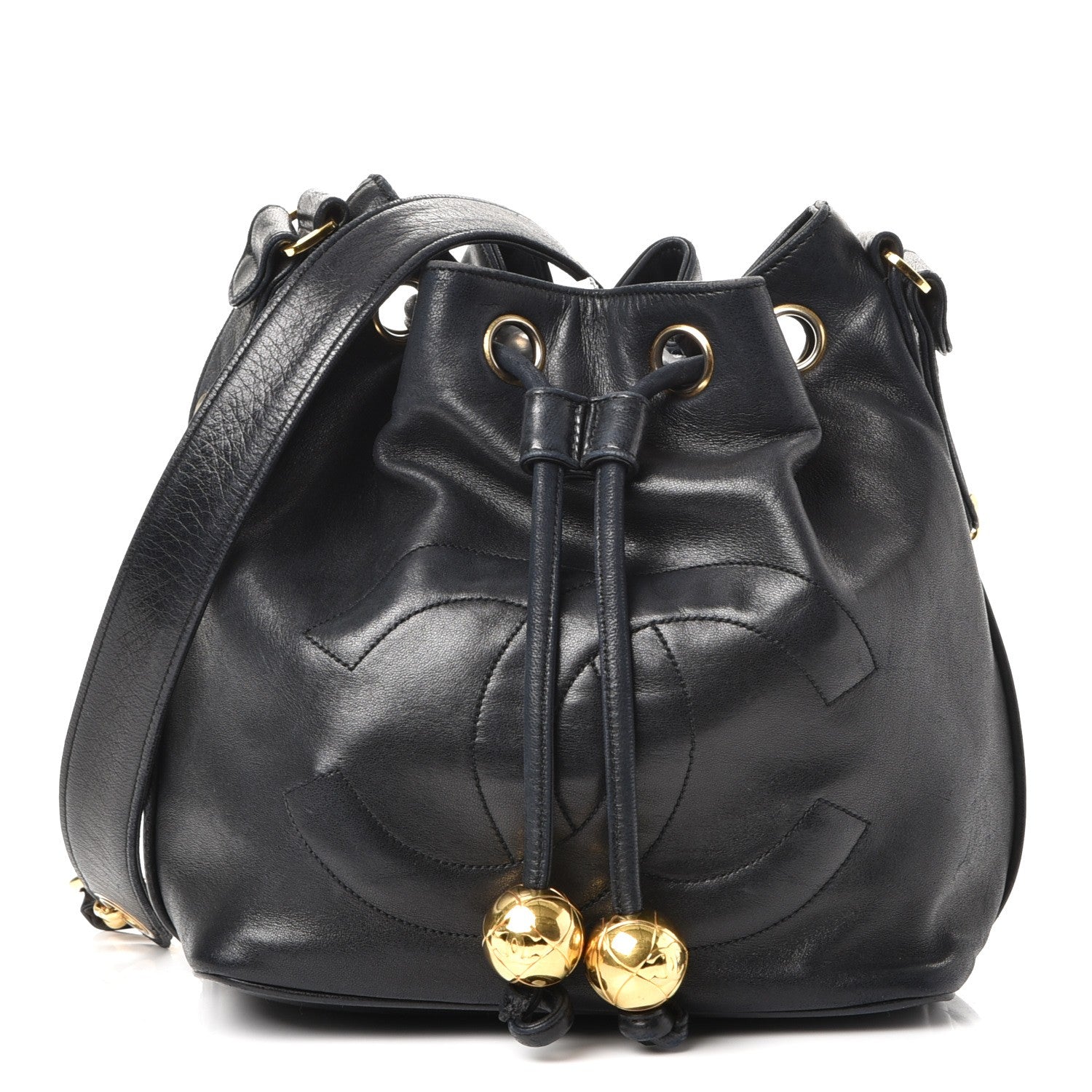 Chanel Lambskin CC Drawstring Bag Black 1 of 10