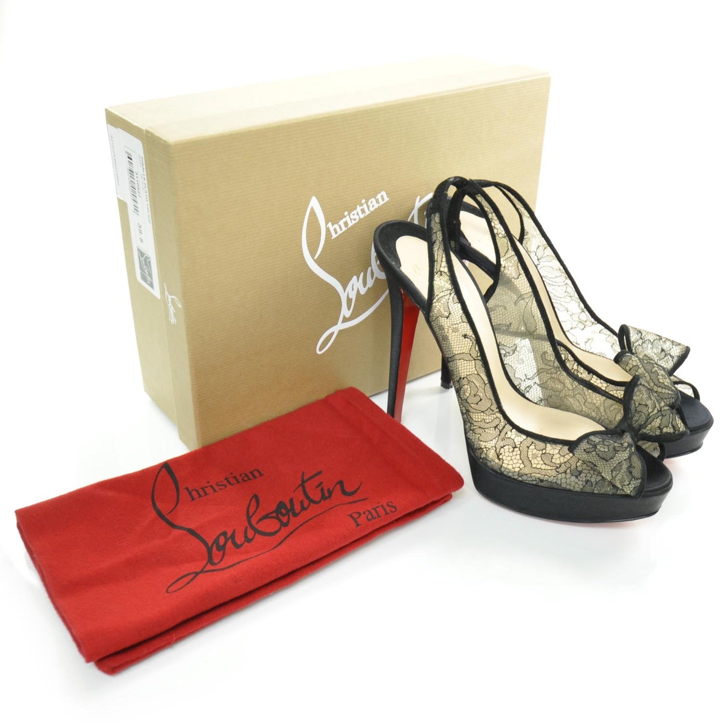 Satin Lace Exclu 140 Platform Slingbacks 39.5