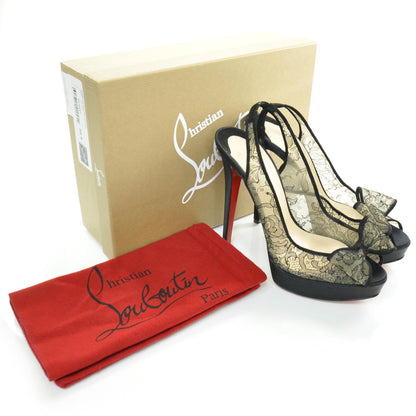 Christian Louboutin Satin Lace Exclu 140 Platform Slingbacks 39.5 3 of 8